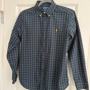 Ralph Lauren Boys Navy and Green Check Shirt